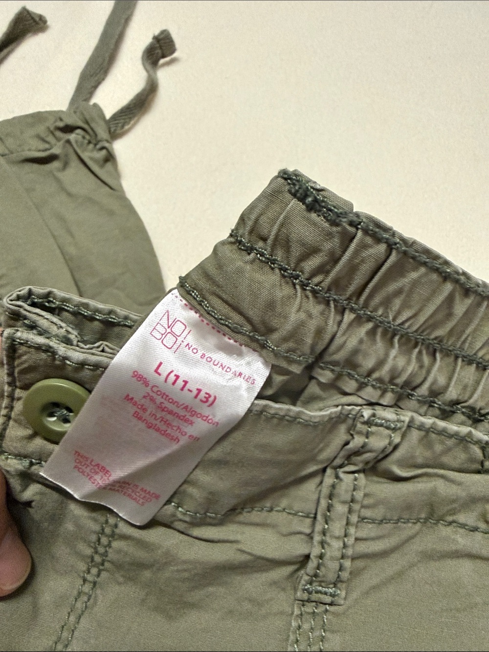 No Boundaries Olive Green Cargo Jogger Pants - Picture 2 of 4